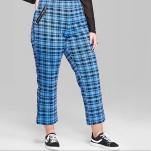 Women's Plaid Wild Fable Ankle Flare Pants XXL